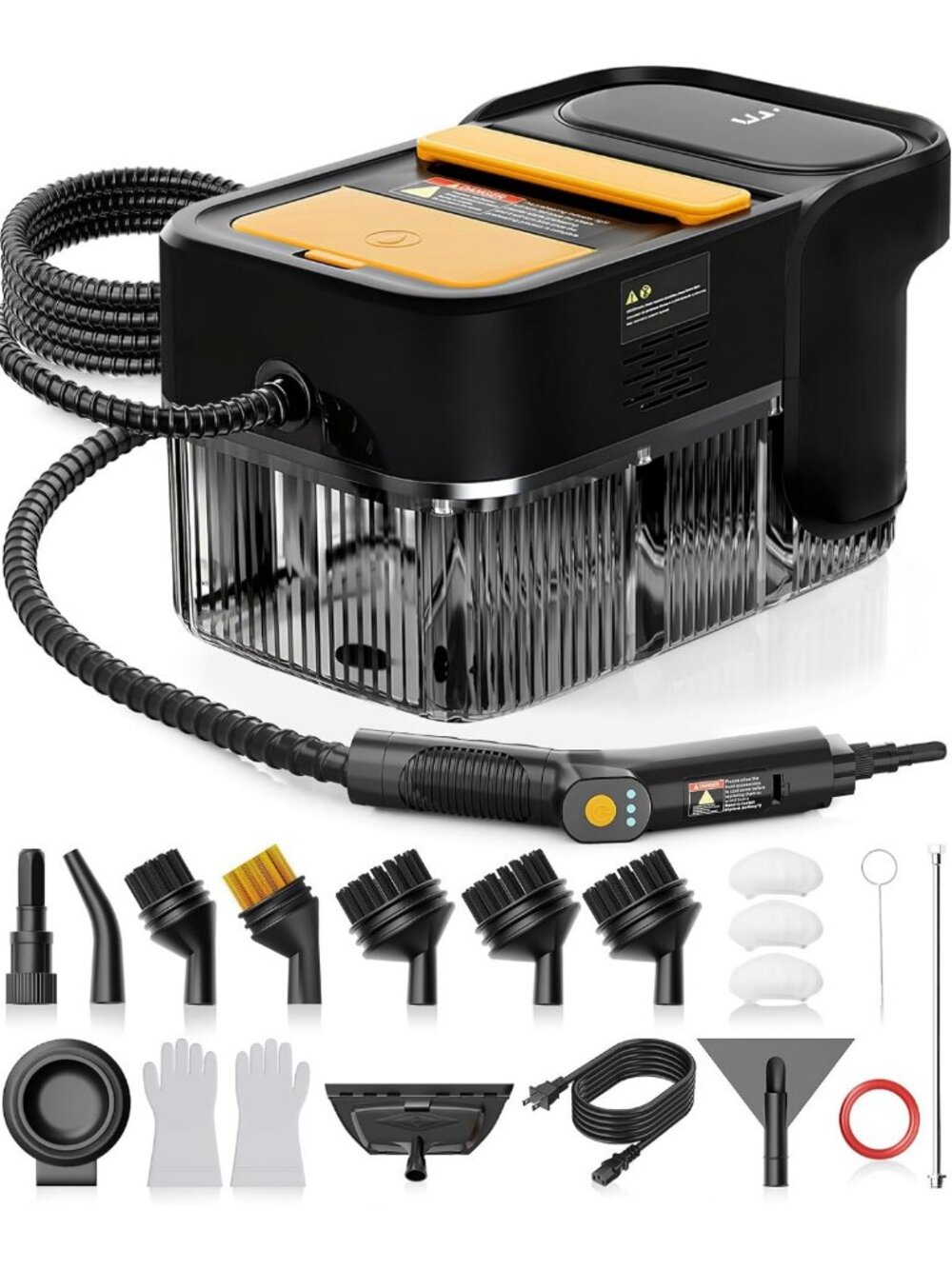 Versatile Steam Cleaner with Adjustable Handle & 18 Essential Accessories